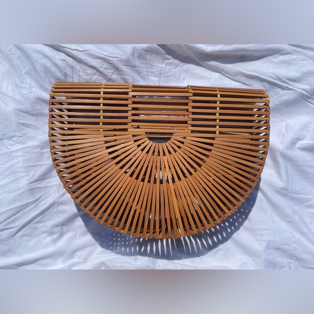 Vintage Bamboo Half-Moon Cage Bag - Picture 2 of 16